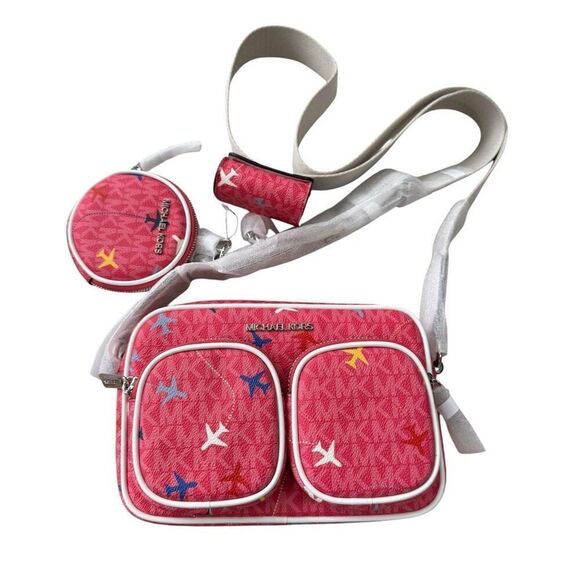 Michael Kors Medium Crossbody Bag Handbag Purse Messenger Shoulder Dragonfruit - Picture 6 of 10